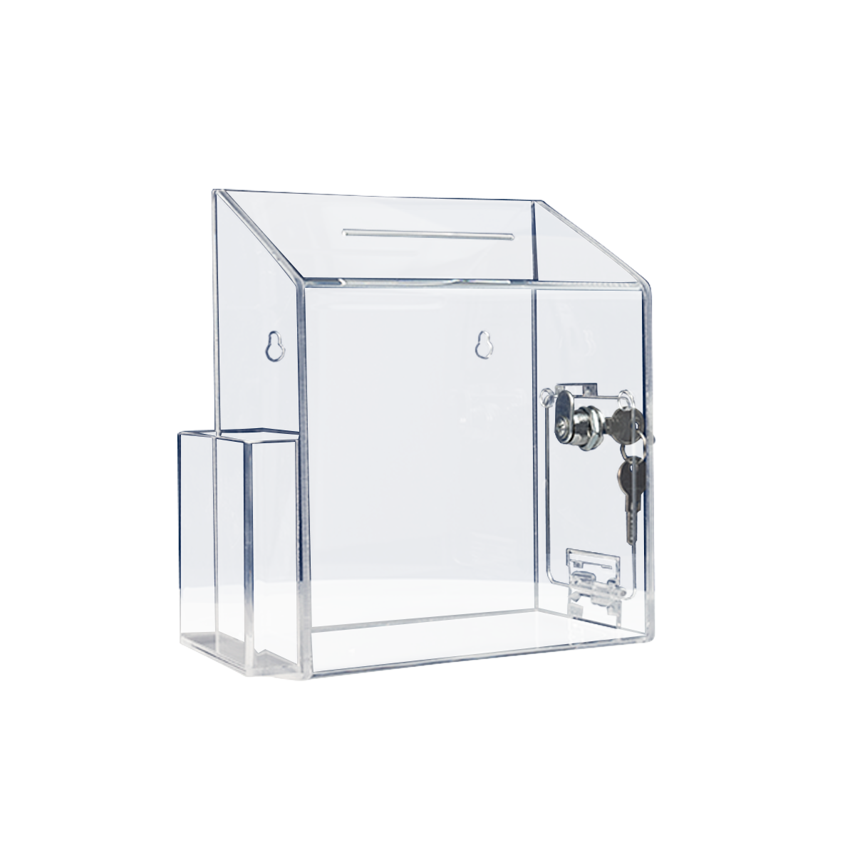 Buzón de sugerencias de acrílico transparente con cerradura