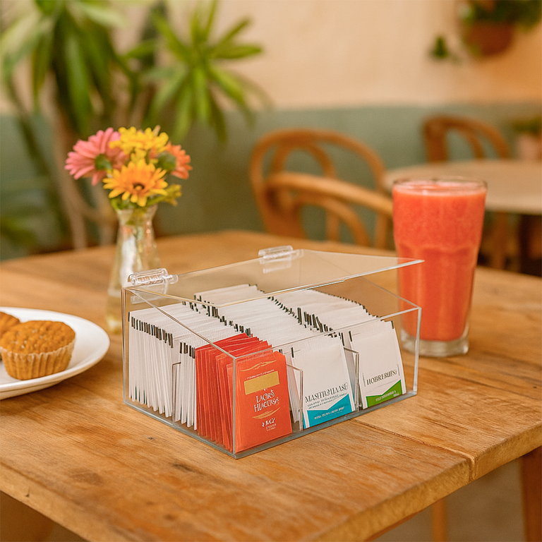 Capacidad de la caja de té de 6 compartimentos