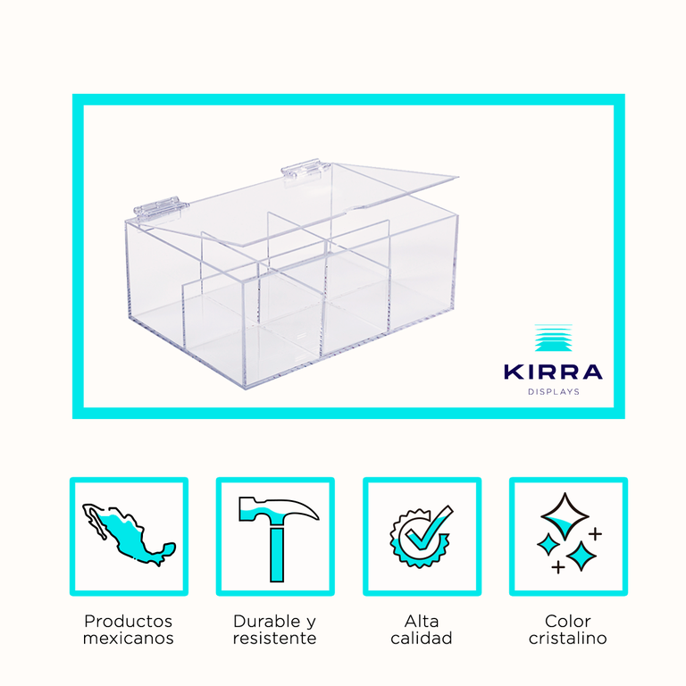 Características de la caja de té de 6 compartimentos