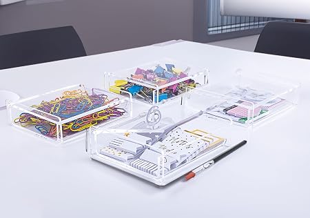 Set de 4 cajas organizadoras de acrílico transparente - imagen 3