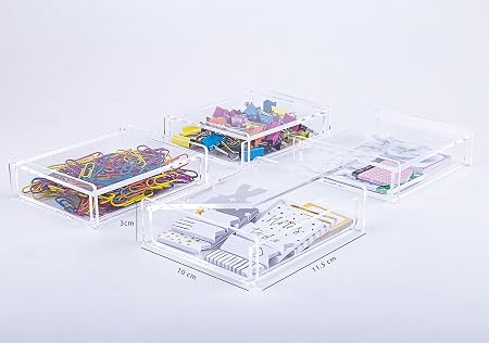 Set de 4 cajas organizadoras de acrílico transparente - imagen 4