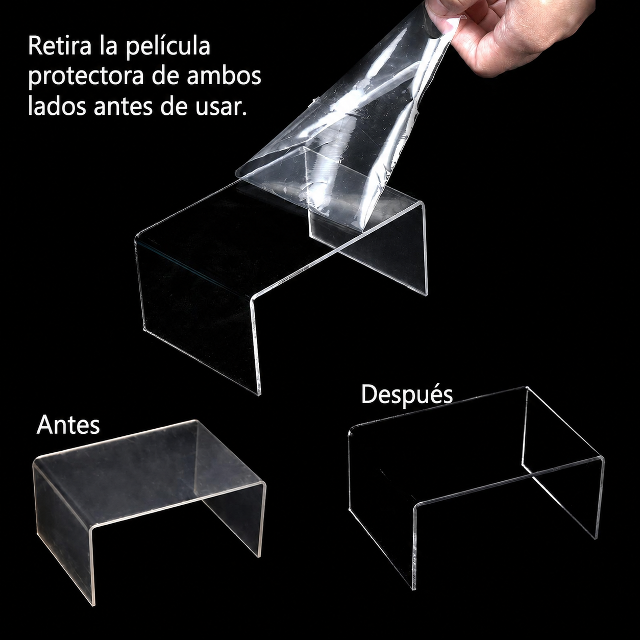 Instrucciones para retirar la película protectora