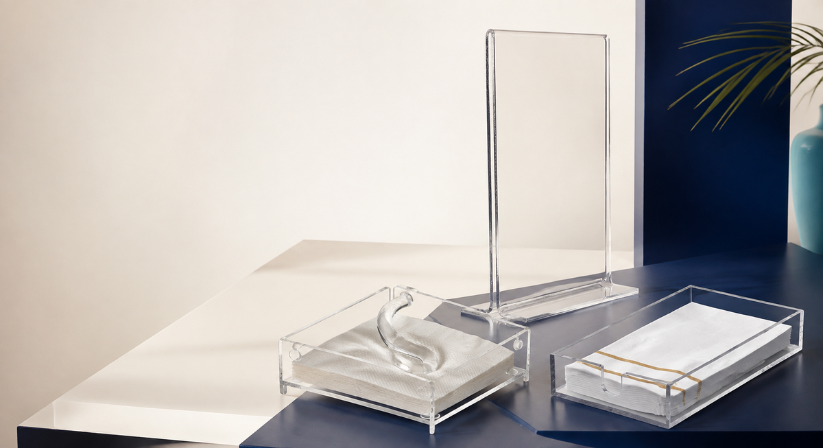 Colección de productos transparentes de acrílico Kirra Displays