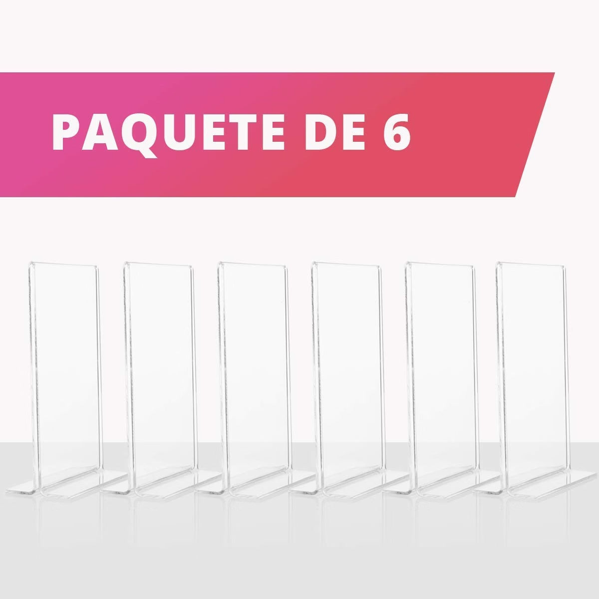 Paquete de 6 porta menús clásicos 1/4 carta