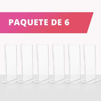Paquete de 6 porta menús clásicos 1/4 carta