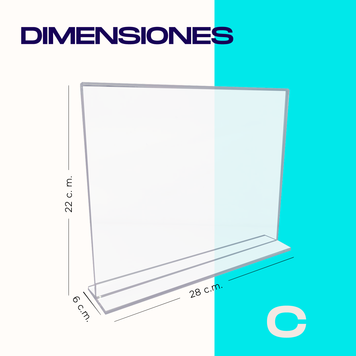 Medidas del porta menú carta horizontal