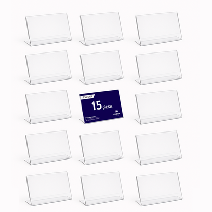 Paquete de 15 porta precios KIRRA de acrílico transparente