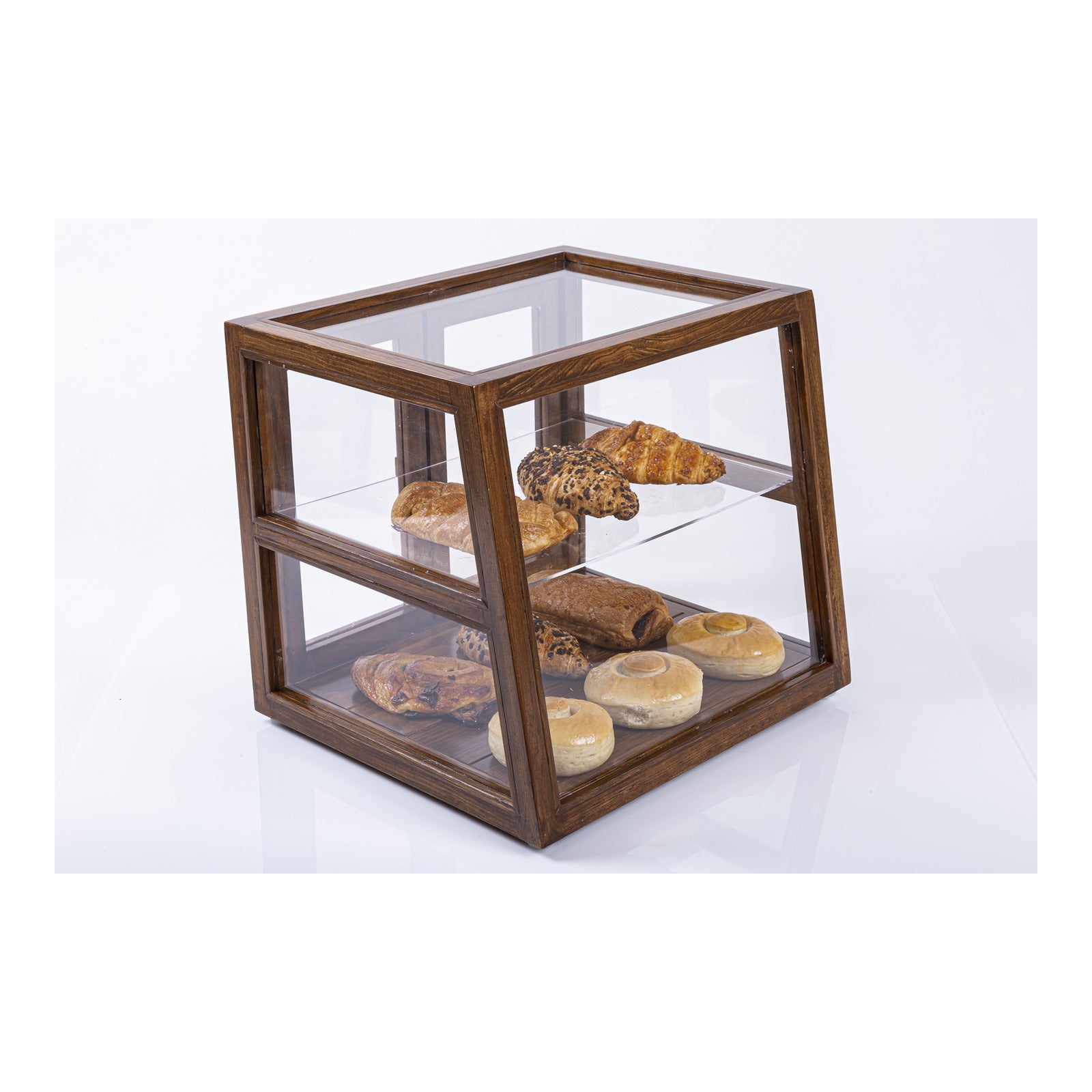 Panera de madera y acrílico con panes
