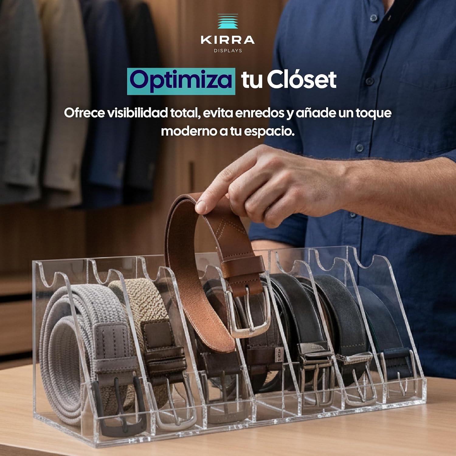 Organizador de cinturones KIRRA para clóset