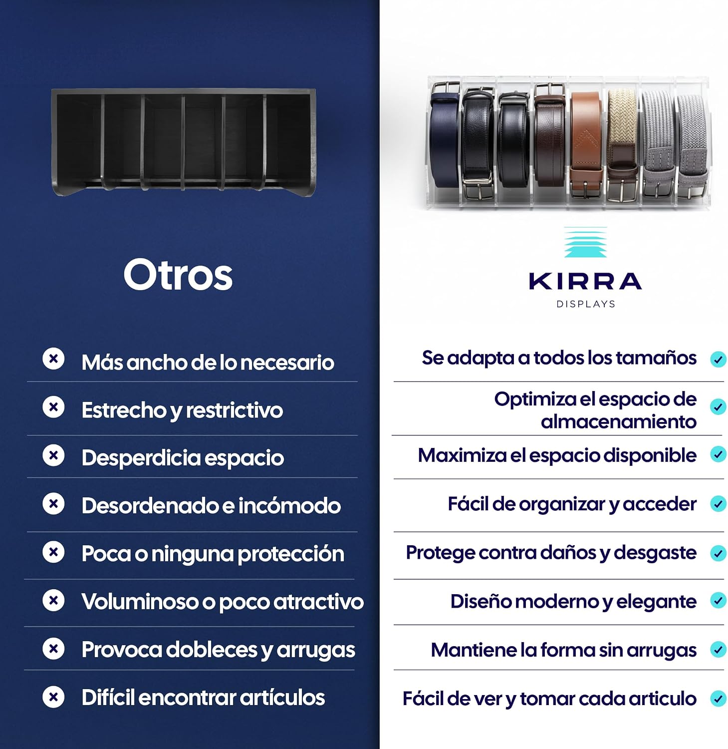 Comparativa del organizador de cinturones KIRRA