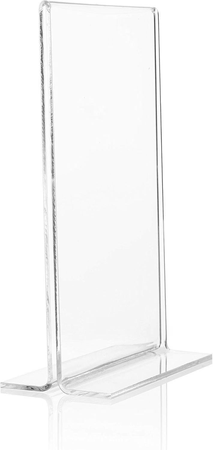 Porta menú vertical clásico de acrílico transparente