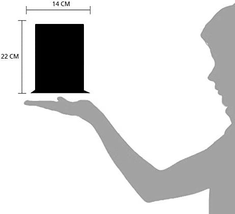 Medidas del porta menú clásico: 14 por 22 cm