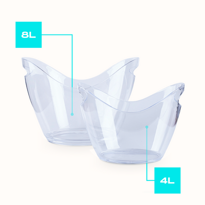 Hielera de acrílico transparente de 4 litros – 27 × 20 × 19.5 cm