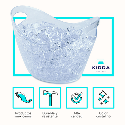 Hielera de acrílico transparente de 8 litros – 35 × 26 × 21 cm